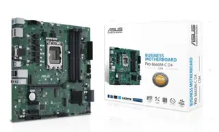 Produktfoto för ASUS PRO B660M-C D4-CSM - Moderkort - micro ATX - LGA1700-uttag - B660 Chipuppsättning - USB-C Gen1, USB 3.2 Gen 1 - Gigabit LAN - inbyggda grafiken (CPU krävs) - HD-ljud (8 kanaler)