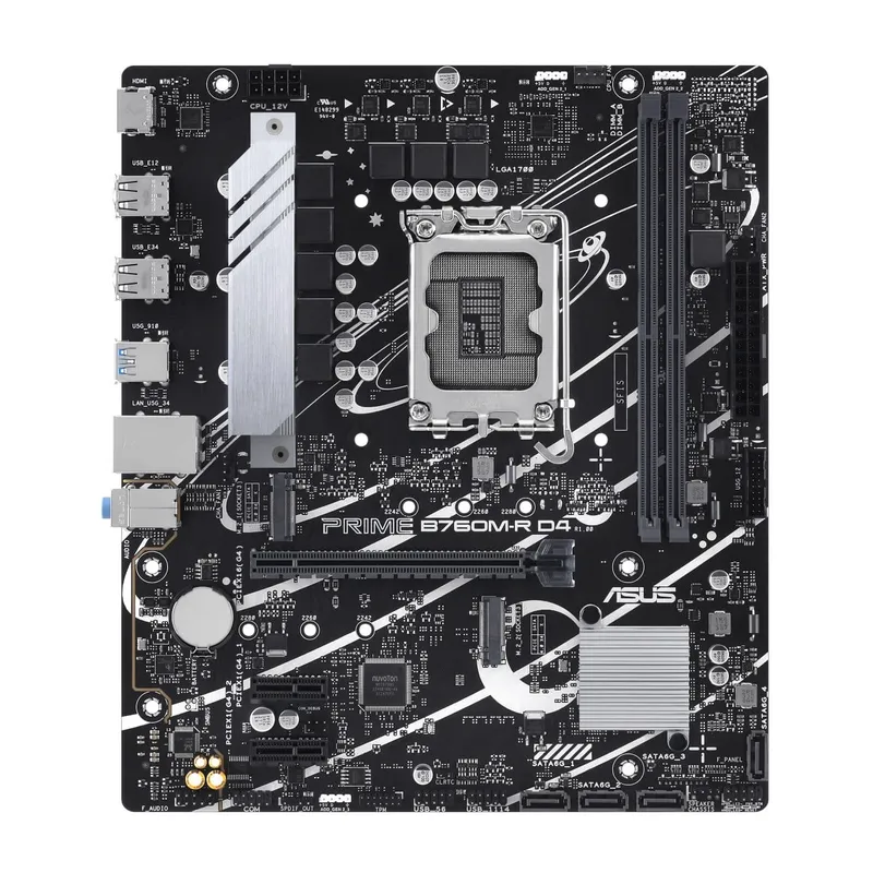 Alternativ bild 0 för ASUS PRO B760M-R D4 Moderkort - Intel B760 - Intel LGA1700 socket - DDR4 RAM - Micro-ATX