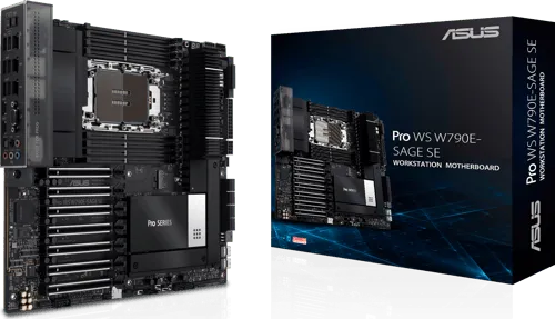 Alternativ bild 0 för ASUS PRO WS W790E-SAGE SE Moderkort - Intel W790 - Intel LGA4677 socket - DDR5 RAM - SSI (Server)