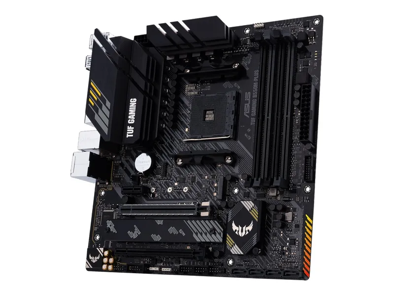 Alternativ bild 0 för ASUS TUF GAMING B550M-PLUS - Moderkort - micro ATX - Socket AM4 - AMD B550 Chipuppsättning - USB-C Gen2, USB 3.2 Gen 1, USB 3.2 Gen 2 - 2.5 Gigabit LAN - inbyggda grafiken (CPU krävs) - HD-ljud (8 kanaler)