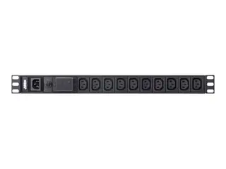 Produktfoto för ATEN Basic PDU PE0110SG-AT-G - Kraftdistributionsenhet (kan monteras i rack) - AC 100-240 V - 2400 VA - ingång: IEC 60320 C14 - utgångskontakter: 10 (10 x IEC 60320 C13) - 1U - 3.05 m sladd