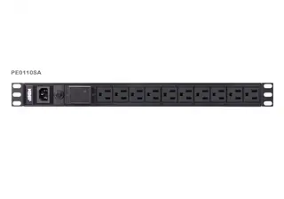 Produktfoto för ATEN Basic PDU PE0110SG-AT-G - Kraftdistributionsenhet (kan monteras i rack) - AC 100-240 V - 2400 VA - ingång: IEC 60320 C14 - utgångskontakter: 10 (10 x IEC 60320 C13) - 1U - 3.05 m sladd