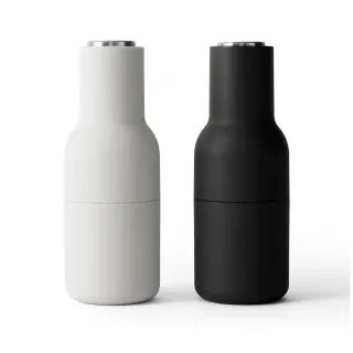 Produktfoto för Audo Copenhagen - Bottle Grinder 2-pack - Kvarn - Ash / Carbon Steel - H: 20,7 cm Ø: 7,5 cm