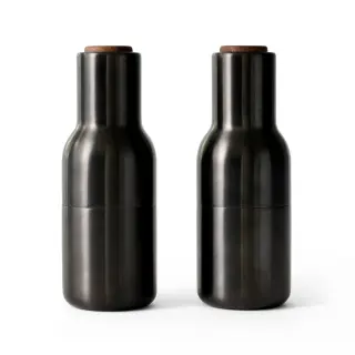Produktfoto för Audo Copenhagen - Bottle Grinder 2-pack - Kvarn - Bronzed Brass / Walnut - H: 20,7 cm Ø: 7,5 cm