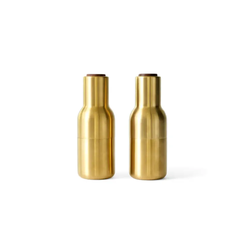 Alternativ bild 0 för Audo Copenhagen - Bottle Grinder 2-pack - Kvarn - Brushed Brass / Walnut - H: 20,7 cm Ø: 7,5 cm