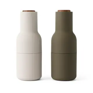 Produktfoto för Audo Copenhagen - Bottle Grinder 2-pack - Kvarn - Hunting Green / Beige - H: 20,7 cm Ø: 7,5 cm
