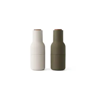 Produktfoto för Audo Copenhagen - Bottle Grinder 2-pack - Kvarn - Hunting Green / Beige - H: 20,7 cm Ø: 7,5 cm