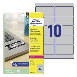 Produktfoto för Avery Etiket H/DUTY LAB 96X508 SI