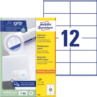 Produktfoto för Avery Etikett 105x48mm
