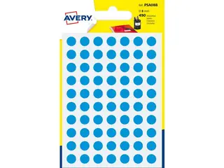 Produktfoto för Avery Etikett 8mm blå