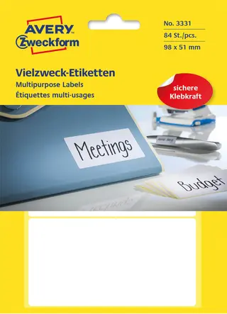 Produktfoto för Avery Etikett handskrift 98x51mm vit