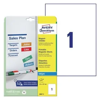 Produktfoto för Avery Etikett magnetic sign A4 vit