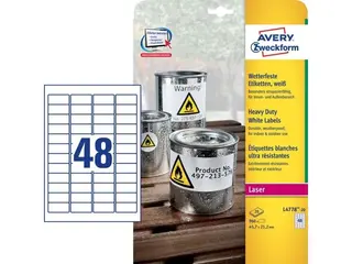 Produktfoto för Avery Etikett slitstark.45,7x21,2mm