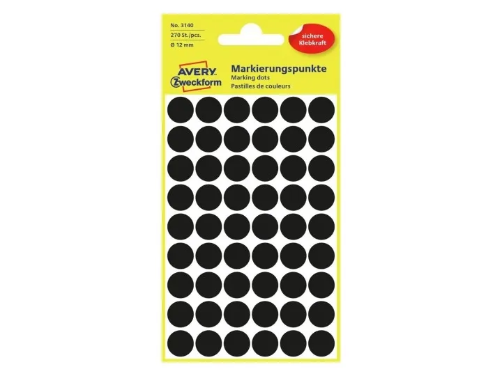 Alternativ bild 0 för Avery Färgkodningprick ø12mm svart