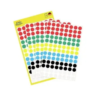 Produktfoto för AVERY Zweckform Färgkodningsprickar ø8 mm färgmix 416fp