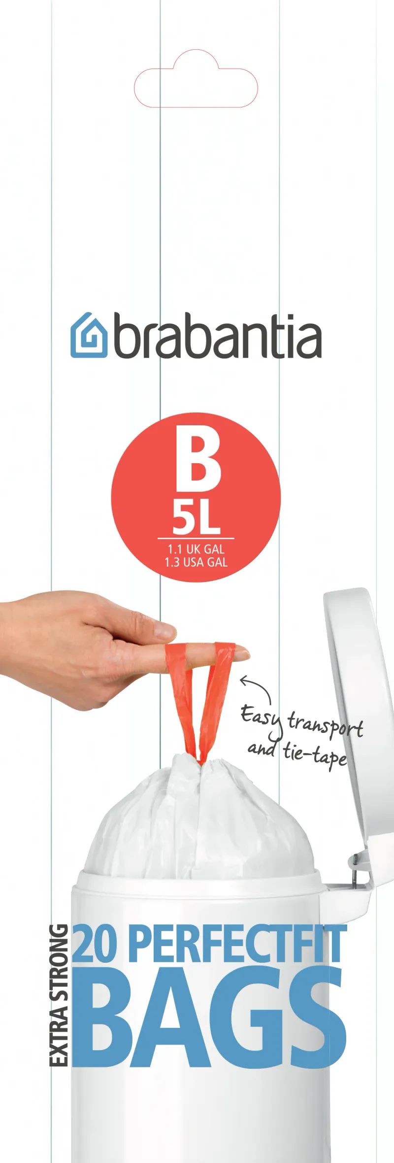 Alternativ bild 0 för Avfallspåsar Brabantia Smartfix 5 liter - rulle med 20 påsar (modell B)