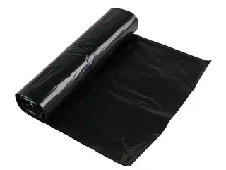 Produktfoto för Avfallssäckar polyblå, 160 l, återvunnen plast, 60 my, svart, rulle med 10 st.