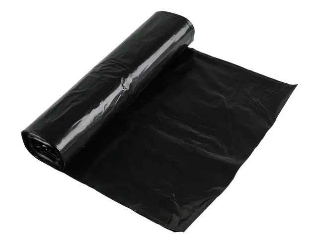 Alternativ bild 0 för Avfallssäckar polyblå, 160 l, återvunnen plast, 60 my, svart, rulle med 10 st.