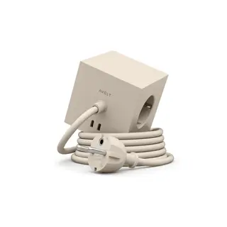 Produktfoto för Avolt Stikdåser - Square 1 w/30W Dual USB-C & Magnet 1,8m Beige Avolt