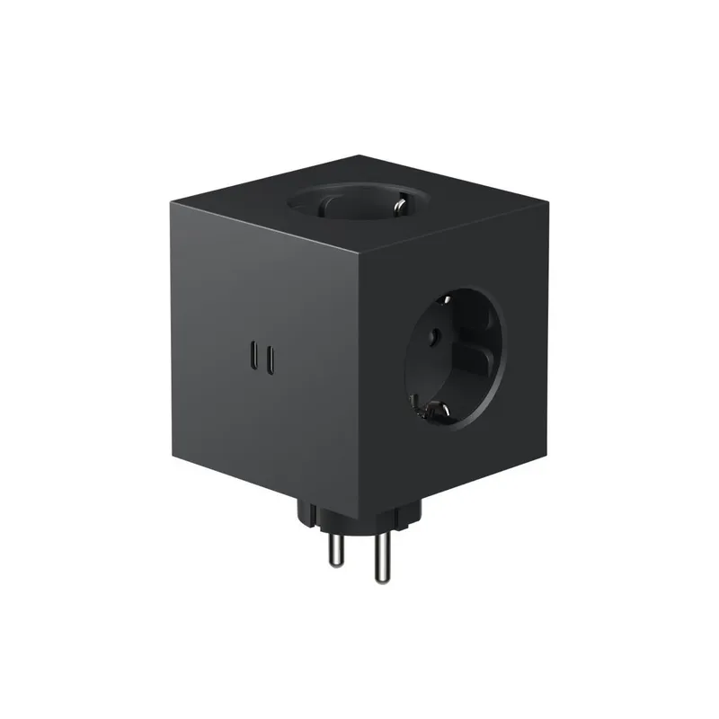 Alternativ bild 0 för Avolt Stikdåser - Square 2 Socket Extender w/30W Dual USB-C Stockholm Black Avolt