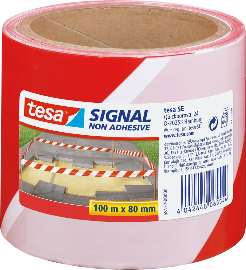 Alternativ bild 0 för AVSPÄRRNINGSBAND RÖD/VIT TESA 80MMX100M | Beijerbygg Byggmaterial