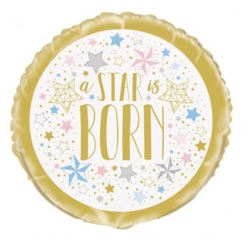 Alternativ bild 0 för Baby Shower stjärna heliumballong
