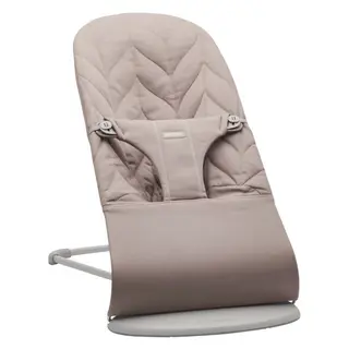 Produktfoto för BabyBjörn Bliss Vävd spjälsäng, sandgrå, bladmönster
