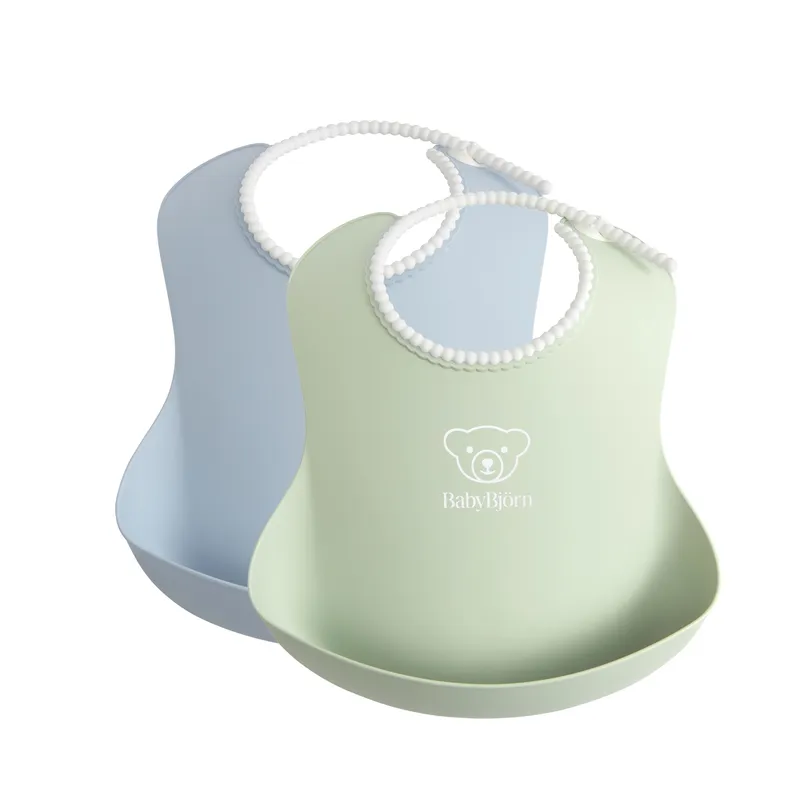 Bild 2 för BabyBjörn Haklapp Grön/Blå 2-pack
