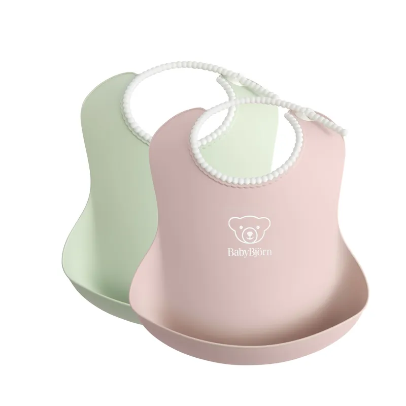 Bild 2 för BabyBjörn Haklapp Grön/Rosa 2-pack
