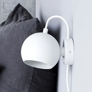 Produktfoto för Ball vägglampa (matt) (Vit)