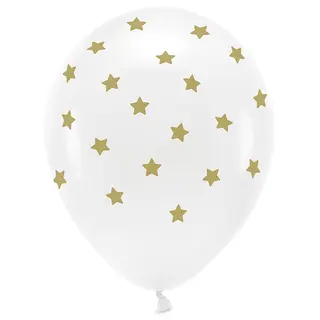 Produktfoto för Ballong Vit Med Stjärnor 6-pack