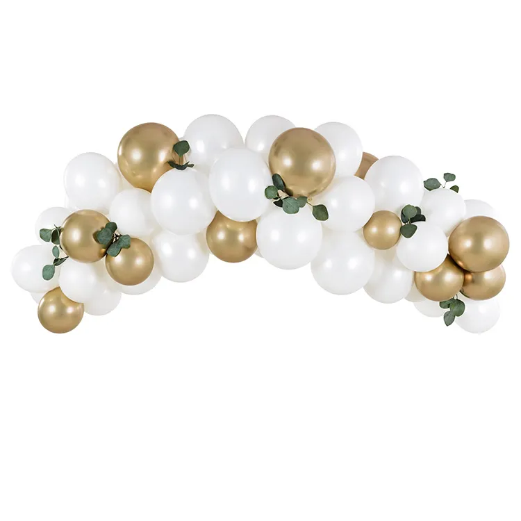 Alternativ bild 0 för Ballongbåge Guld & Vit 2m
