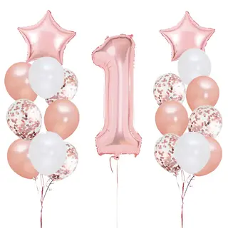 Produktfoto för Ballongset "1" Roséguld