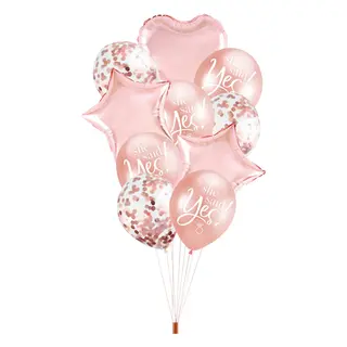 Produktfoto för Ballongset "She Said Yes" Roséguld