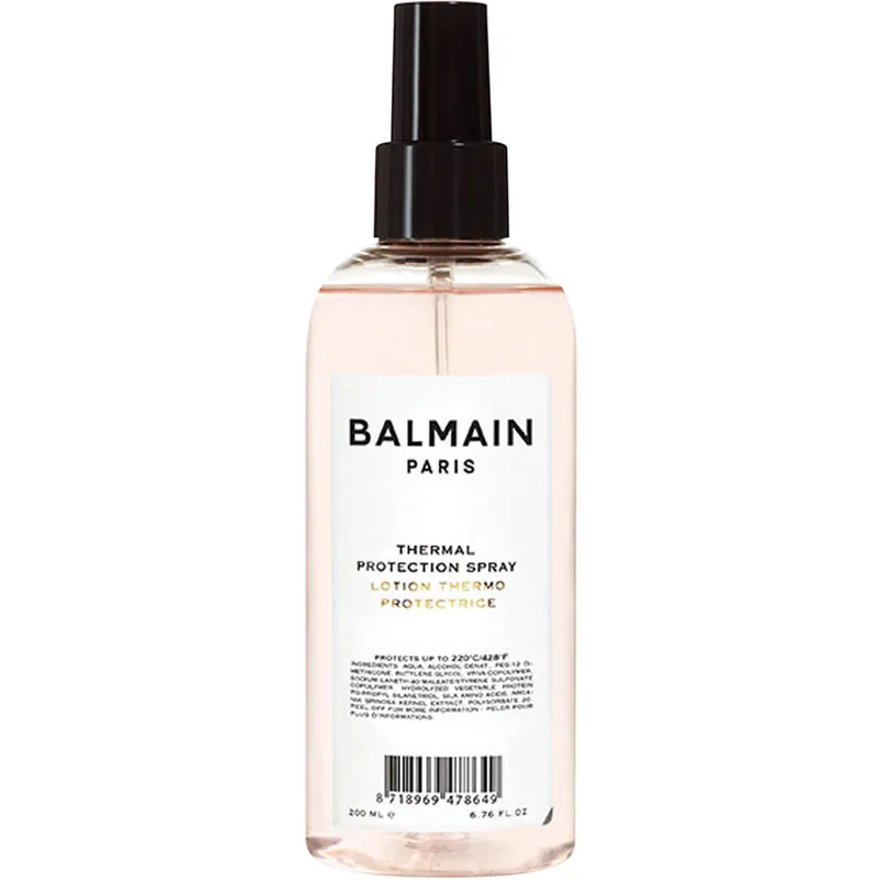 Alternativ bild 0 för Balmain Thermal Protection Spray, 200 ml, Alla hår, Sprayflaska, 1 styck, 220 ° C, Aqua, Alcohol Denat., PEG-12 Dimethicone, Butylene Glycol, Sodium Laneth-40 Maleate/Styrene...