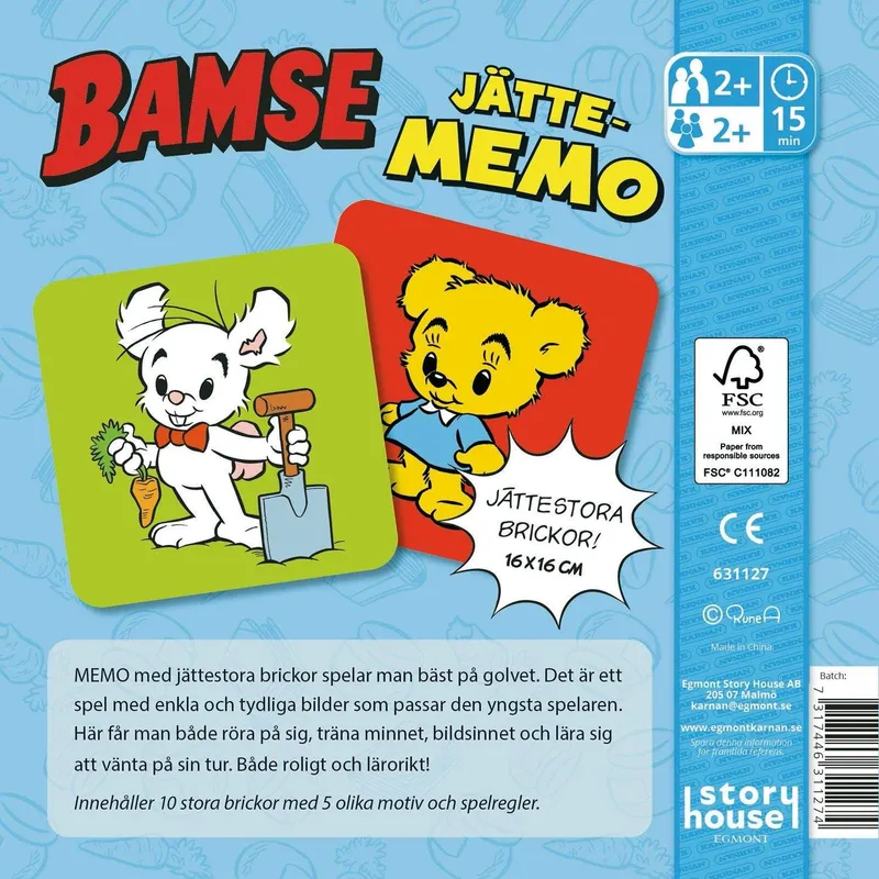 Bild 2 för Bamse Jättememo