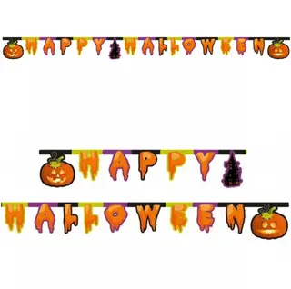 Produktfoto för Banderoll Happy Halloween 220 cm
