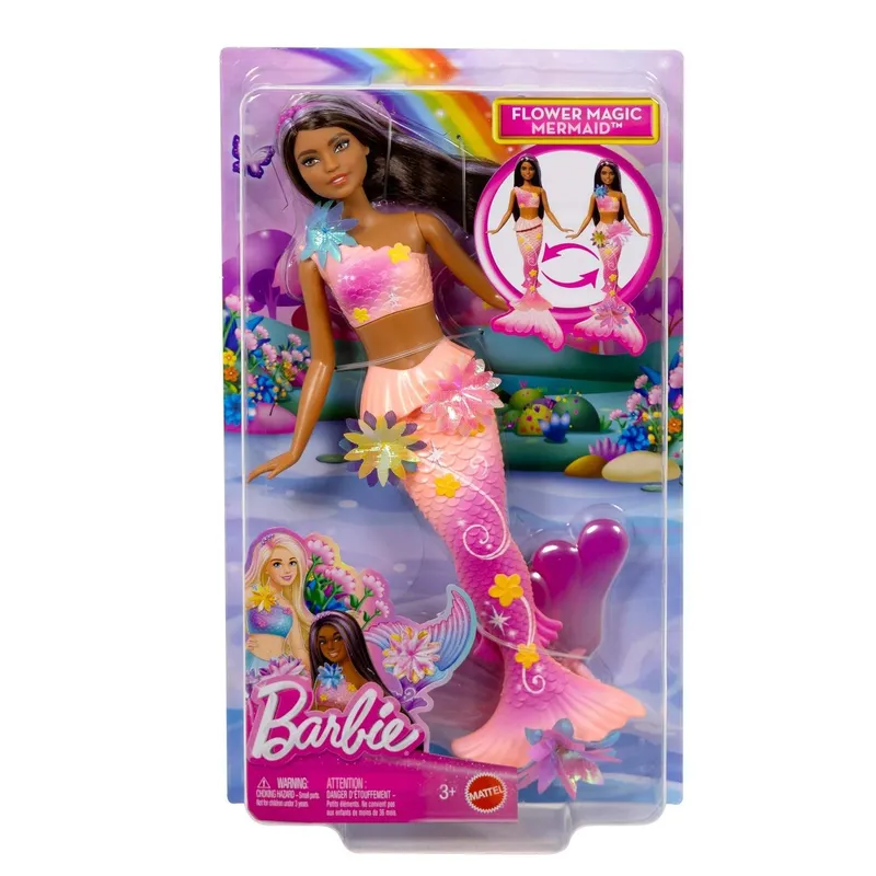 Bild 1 för Barbie Blooming Magic Black Mermaid Doll