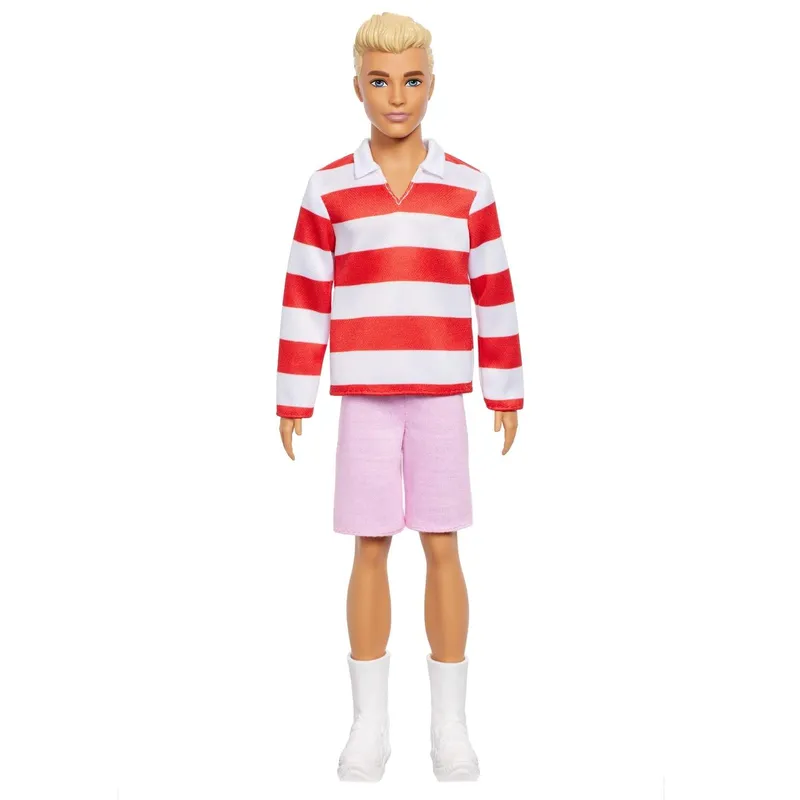 Bild 2 för Barbie F. Ken med rödvitrandig tröja