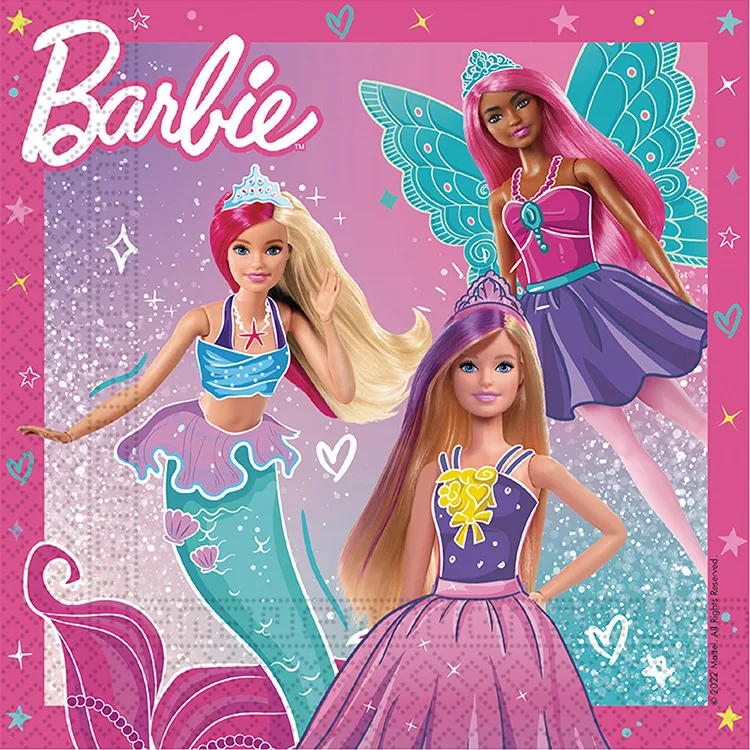 Alternativ bild 0 för Barbie Fantasy pappersservetter 33x33cm 20st