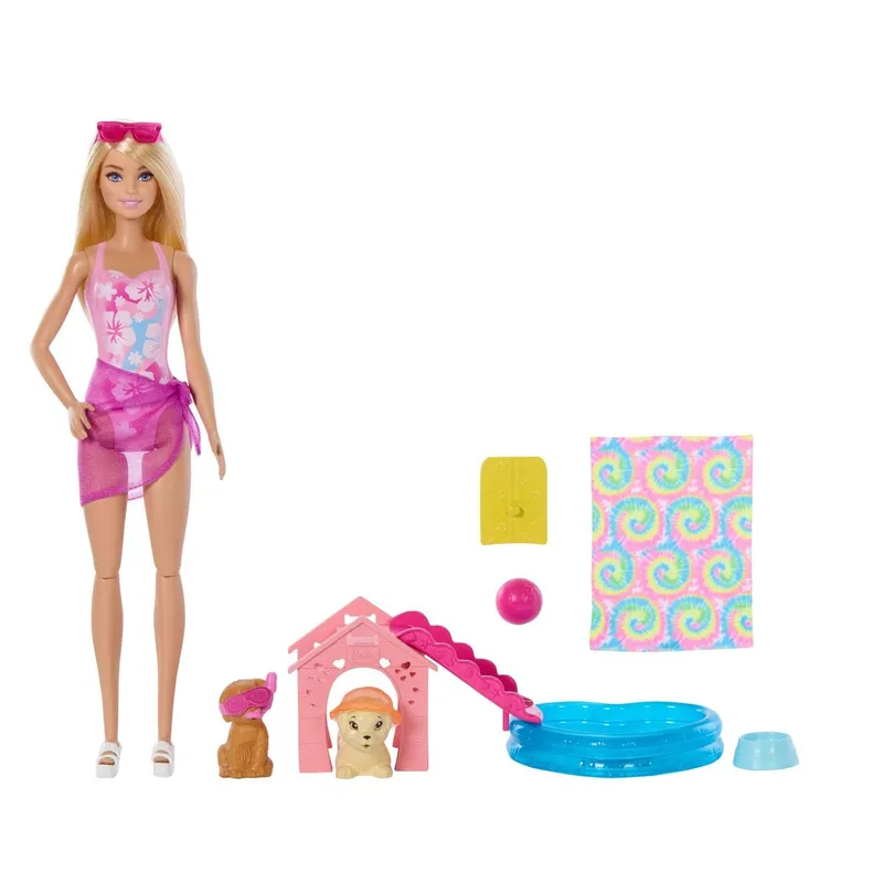 Bild 1 för Barbie Poolparty för valpar Aloha blond