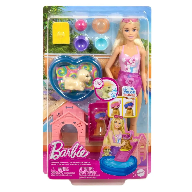Bild 2 för Barbie Poolparty för valpar Aloha blond