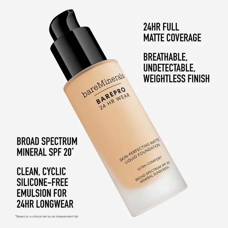 Bild 5 för bareMinerals BarePro 24H Matte Liquid Foundation Deep 65 Neutral