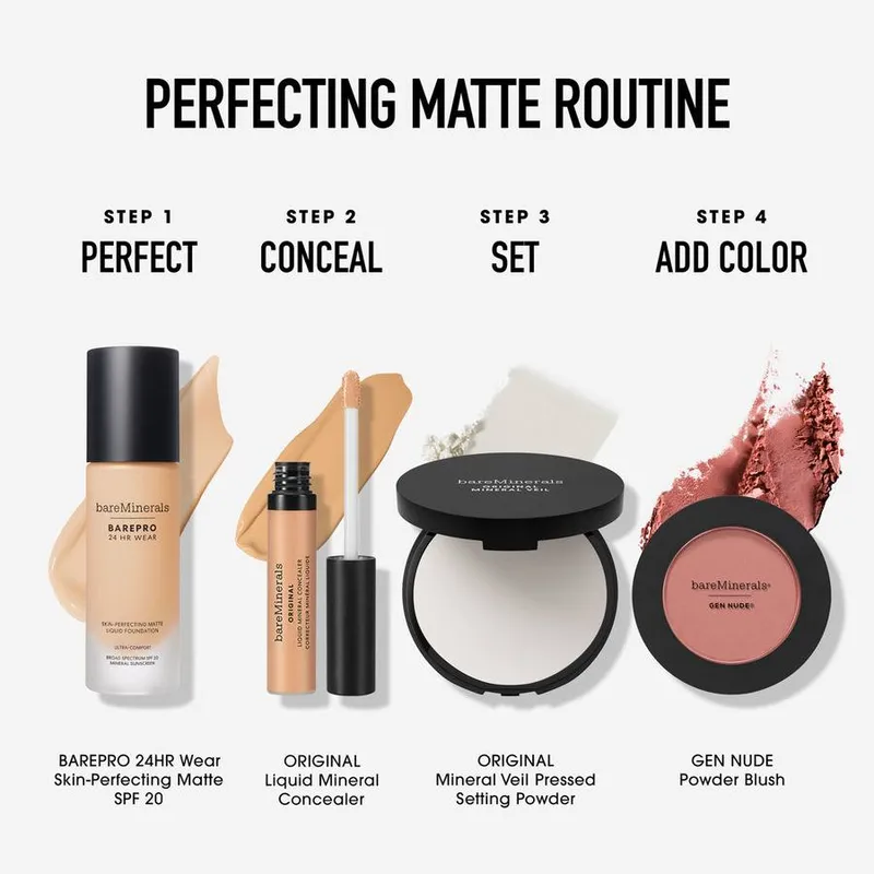 Bild 6 för bareMinerals BarePro 24H Matte Liquid Foundation Deep 65 Neutral