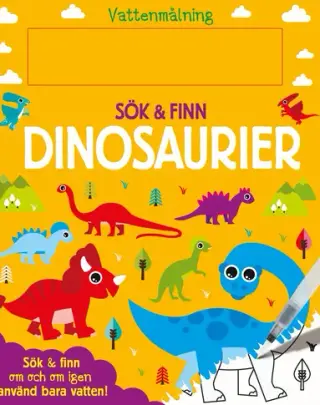 Produktfoto för Barthelson Förlag Vattenmålning Sök & Finn Dinosaurier