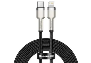 Produktfoto för Baseus Cafule Metal USB-C till Lightning Kabel PD, 20W, 1m - Svart