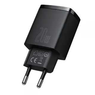 Produktfoto för Baseus Compact Quick Charger USB USB-C 20W (black)