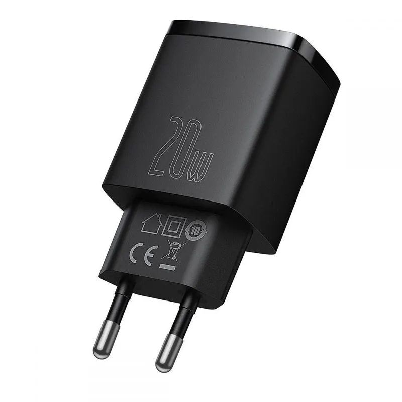 Alternativ bild 0 för Baseus Compact Quick Charger USB USB-C 20W (black)