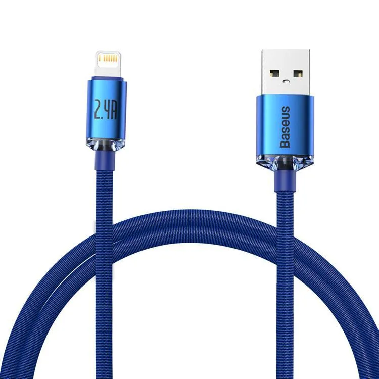Alternativ bild 0 för Baseus Crystal Shine cable USB to Lightning 2.4A 1.2m (blue)