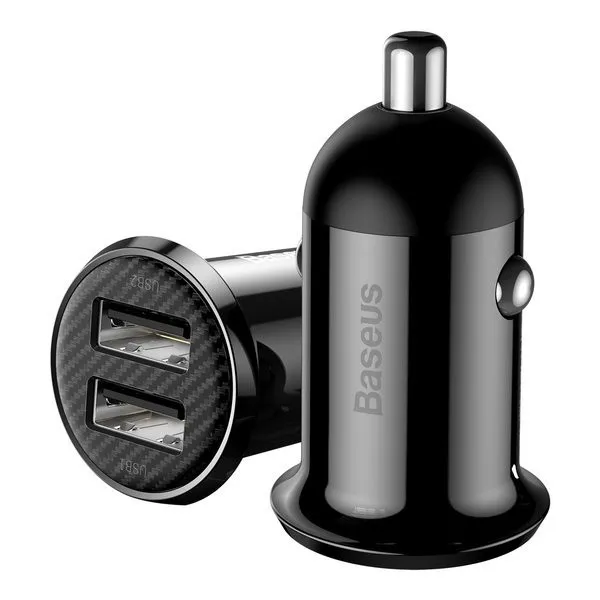 Alternativ bild 0 för Baseus Grain Pro Car Charger 2x USB 4.8A (black)